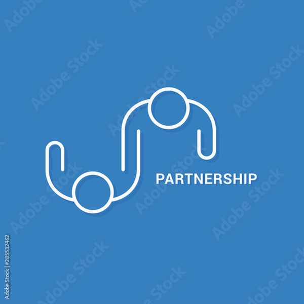 Obraz Partnership business logo. Linear banner of team