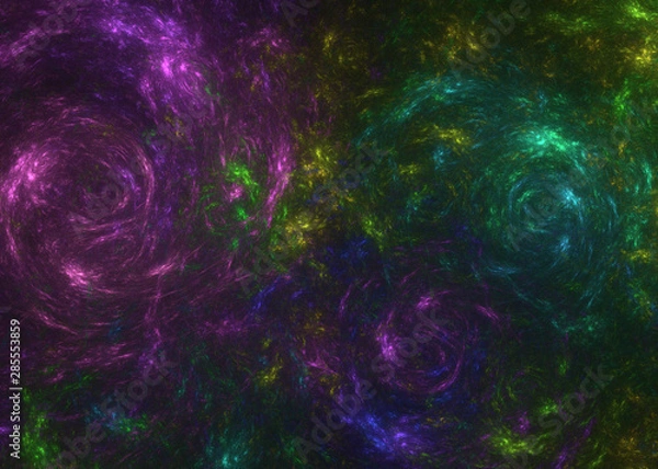 Fototapeta 3D rendering abstract fractal light background.