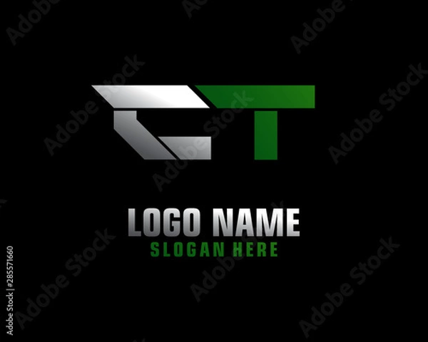 Obraz CT Initial letter logo template vector