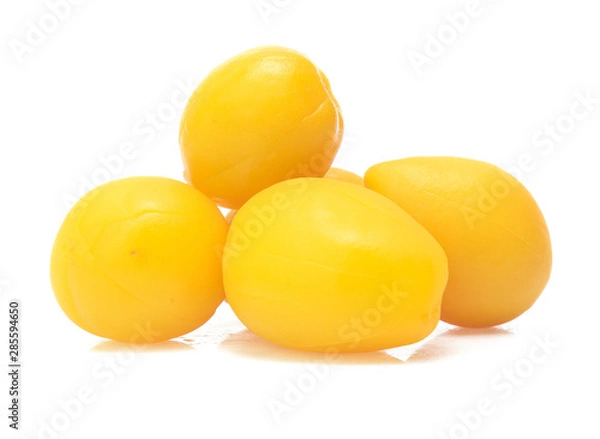 Obraz peach halves isolated on white background