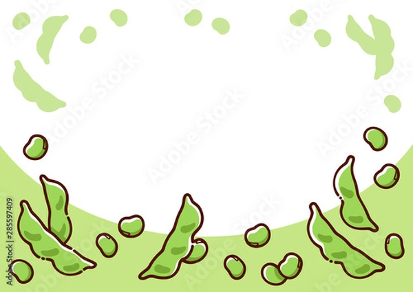 Obraz 枝豆　可愛い手書きイラストの背景