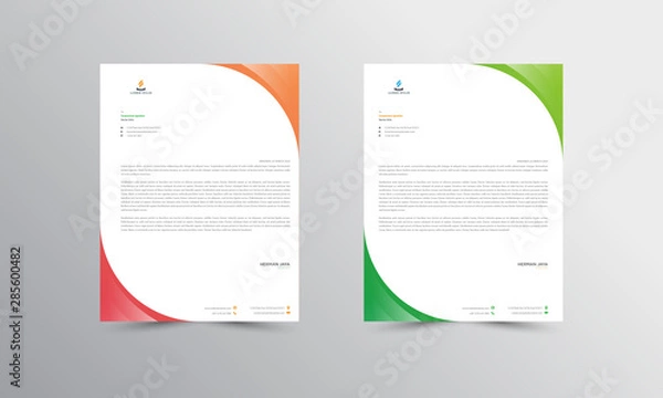 Fototapeta  Red and Green Abstract Letterhead Design Template - vector
