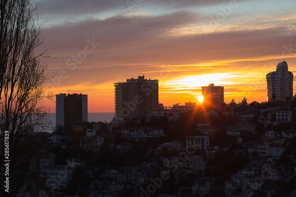Fototapeta Sunset in Sochi