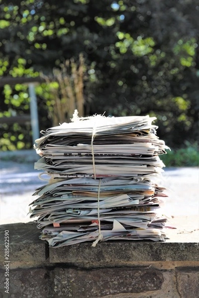 Fototapeta stack of newspapers