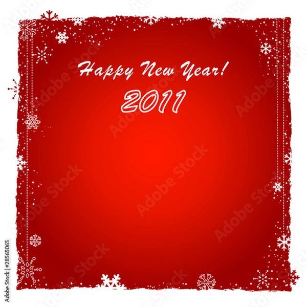 Obraz New Year Christmas decorative background, snowflakes. Vector