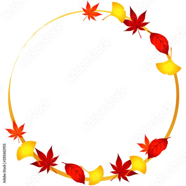 Obraz フレーム もみじの円