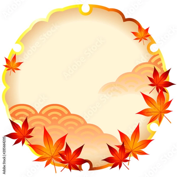 Obraz フレーム もみじの紋  Momiji frame