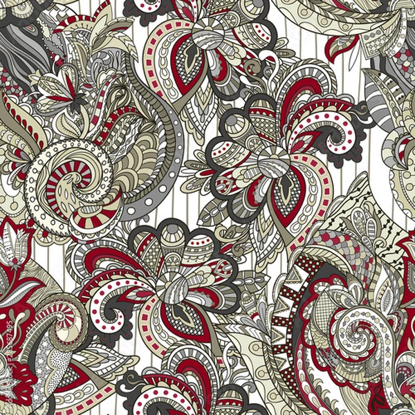 Obraz Vector floral background with hand made pattern. Doodles.