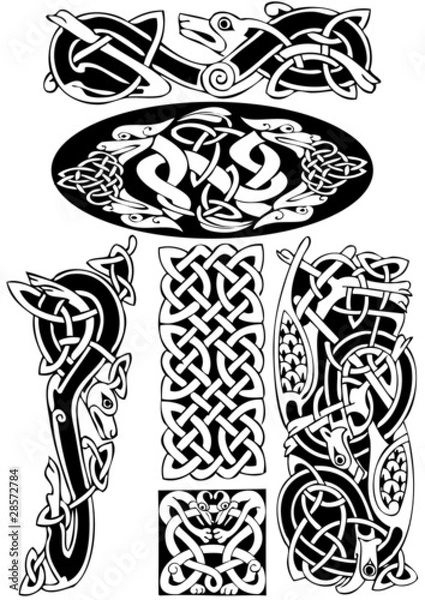 Fototapeta Celtic vector art-collection on a white background.