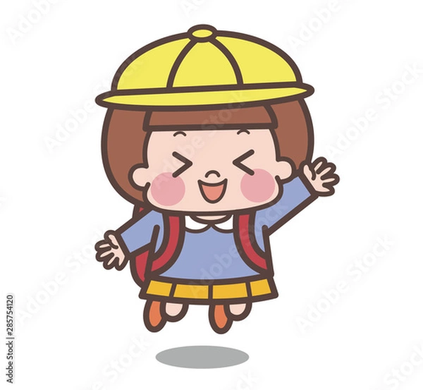 Fototapeta 小学生　一年生　飛ぶ