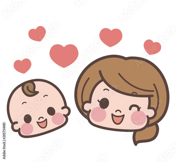 Fototapeta 親子　赤ちゃん　お母さん