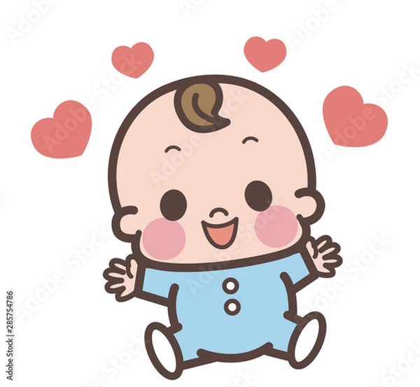 Fototapeta 赤ちゃん　笑顔　嬉しい