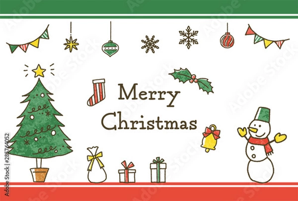 Fototapeta 手書きクリスマス