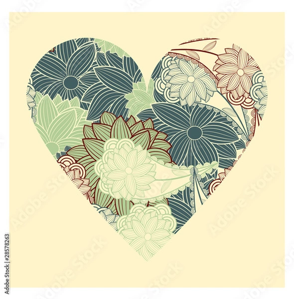 Obraz heart with flowers