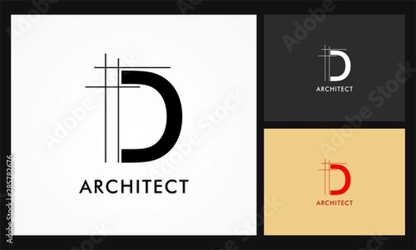 Obraz d architekt wektor logo