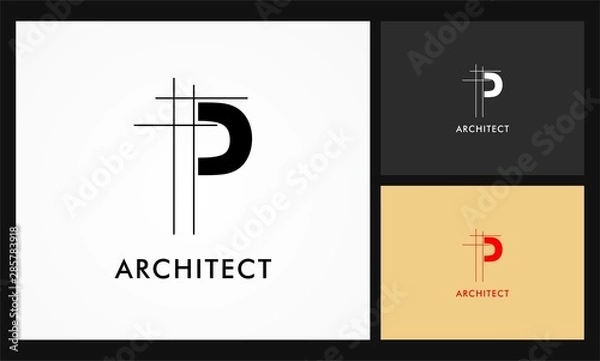 Obraz logo wektor architekta p