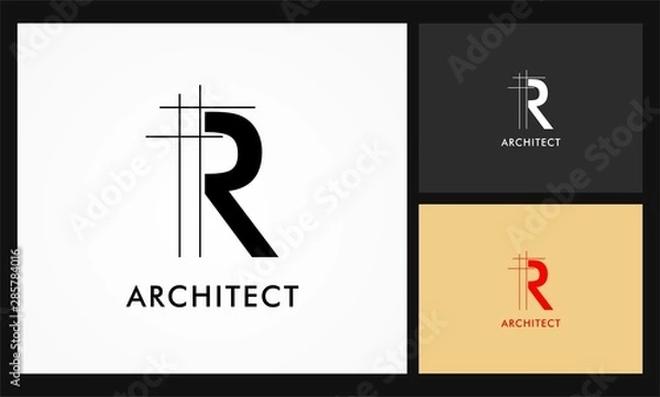 Obraz r logo wektor architekta