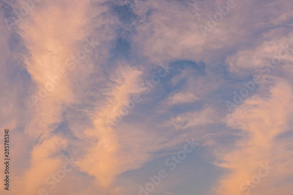 Obraz Orange-colored clouds at sunset
