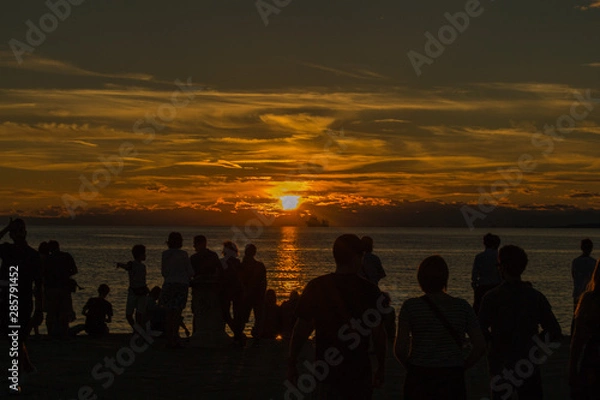Obraz Sunset at Molo audace (Trieste)