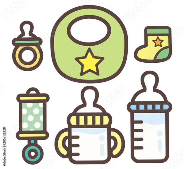 Fototapeta 赤ちゃんグッズ　男の子