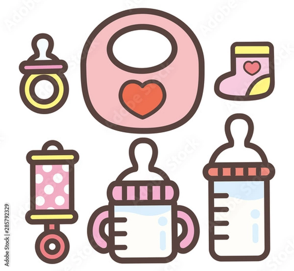 Fototapeta 赤ちゃんグッズ　女の子