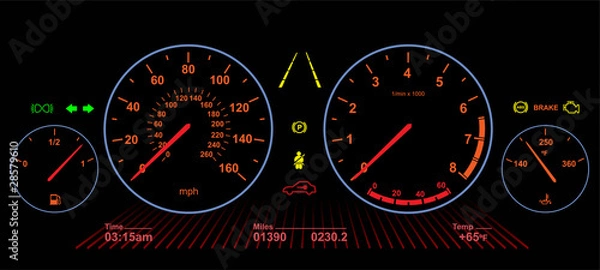 Obraz Car Dasboard | Night Screen