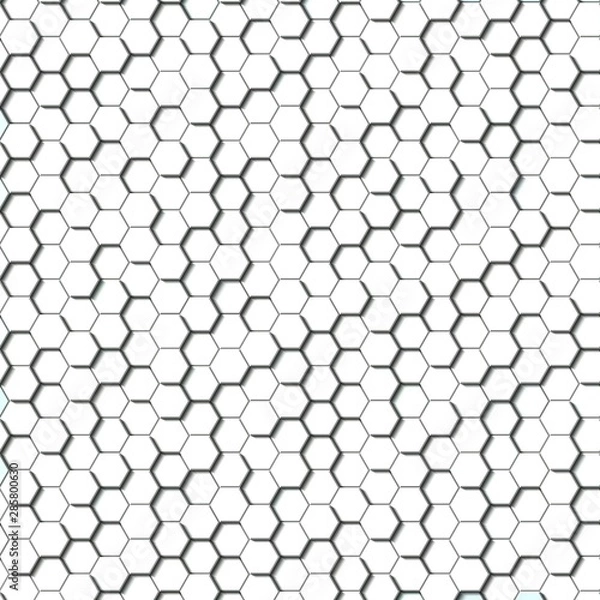 Fototapeta Honeycomb Light Grey, Silver, grid seamless background or Hexagonal cell