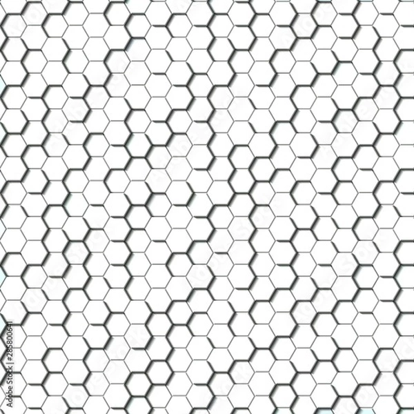 Fototapeta Honeycomb Light Grey, Silver, grid seamless background or Hexagonal cell