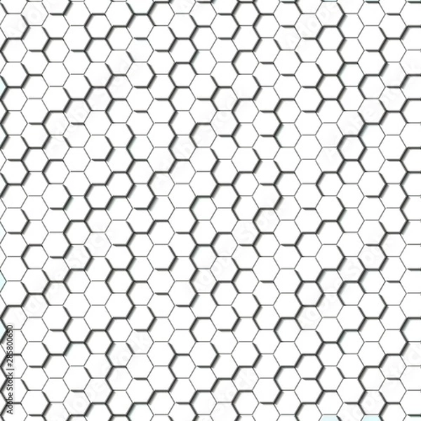 Fototapeta Honeycomb Light Grey, Silver, grid seamless background or Hexagonal cell