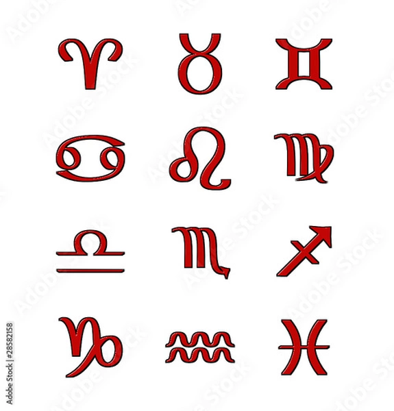 Obraz Tierkreiszeichen in Rot 2