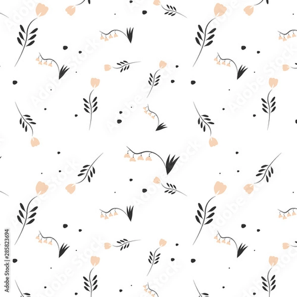 Fototapeta Seamless pattern Beautiful decorative flowers. Vector graphics.