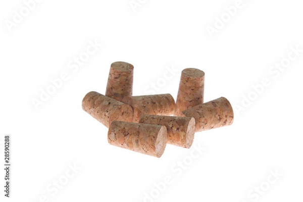 Obraz Wine corks isolated on white background