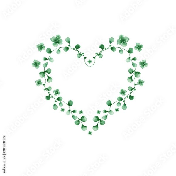 Obraz  Watercolor set with gray vintage flowers, leaves and twigs. Ideal for cards and invitations.