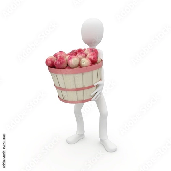 Obraz 3d man with apples
