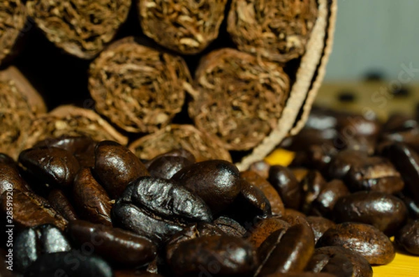 Obraz coffee beans on wooden background
