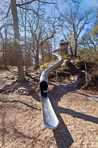 Obraz Big and steep slide in Slottsskogen park, Gothenburg, Sweden