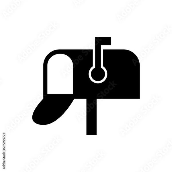 Fototapeta Mailbox icon. Silhouette symbol. Negative space. Vector isolated illustration