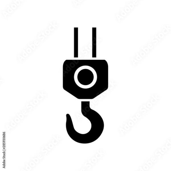Fototapeta Crane and hook logo design template vector illustration