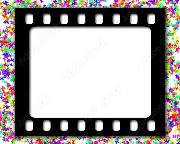 Obraz cornice nera pellicola farfalle