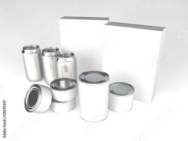 Fototapeta A range of products with blank labels