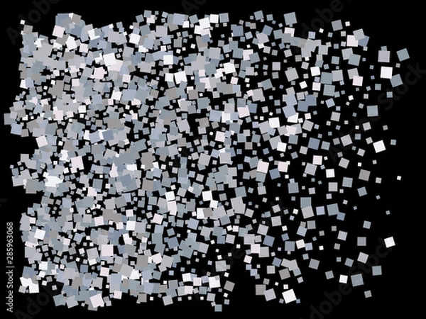 Fototapeta Falling confetti on black background.