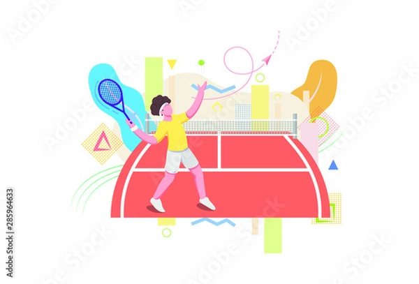 Obraz abstract tennis player vector illustration