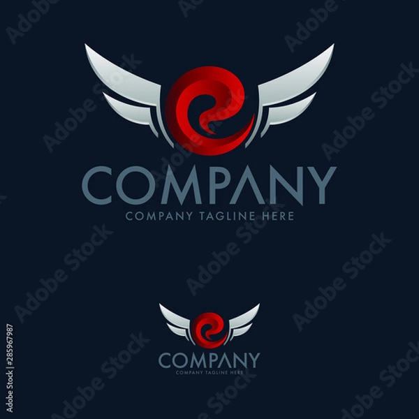 Obraz Letter E Wing Logo Design