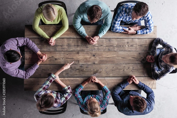 Obraz Business people team around the table