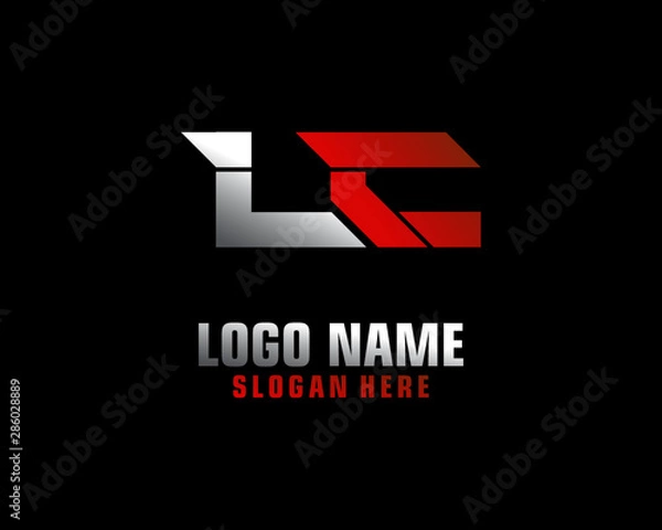 Obraz LC Initial letter logo template vector