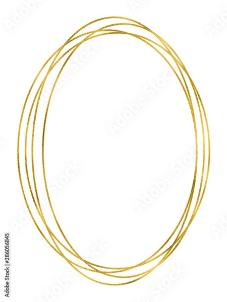 Obraz Shiny gold oval linear frame