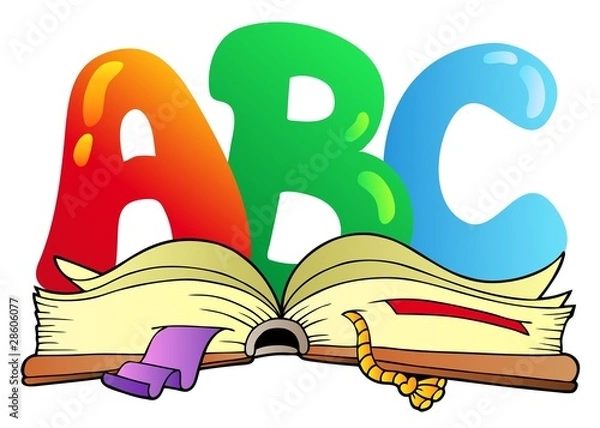 Obraz Cartoon ABC letters with open book