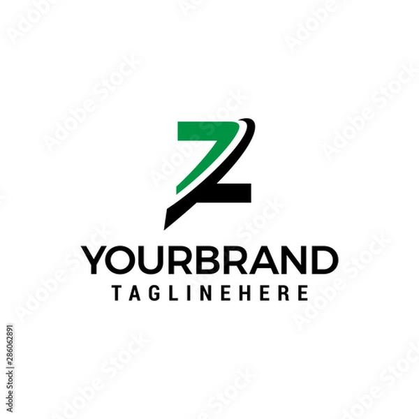 Fototapeta initial letter Z logo with slice element graphic vector template