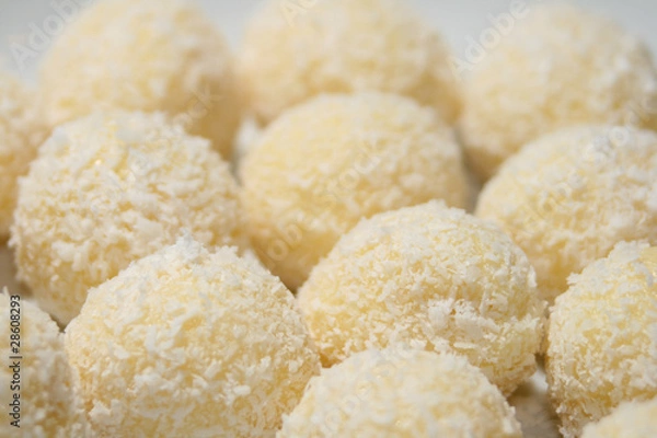 Fototapeta truffes chocolat blanc