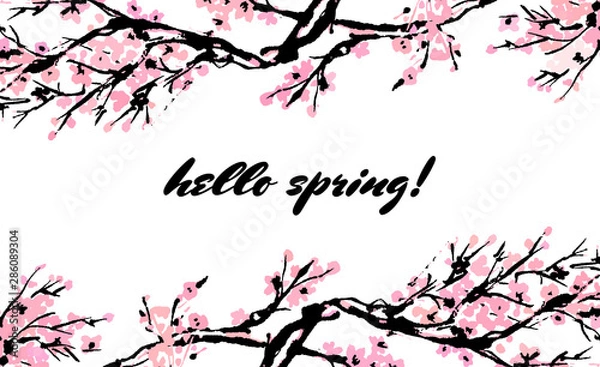 Obraz Cherry blossom Sakura bloom template